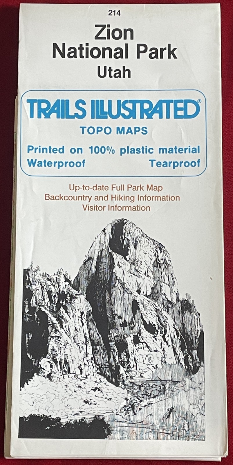 Zion National Park (Utah) Trails Illustrated Topo Map Water Proof/Tear Resistant