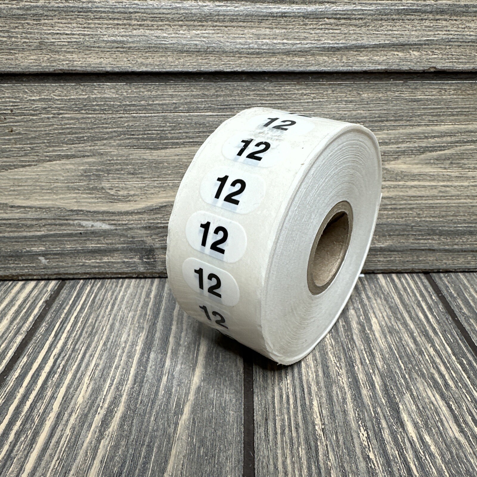 Size 12  Retail Size Stickers for Store Boutique Clothing Label Apparel Roll