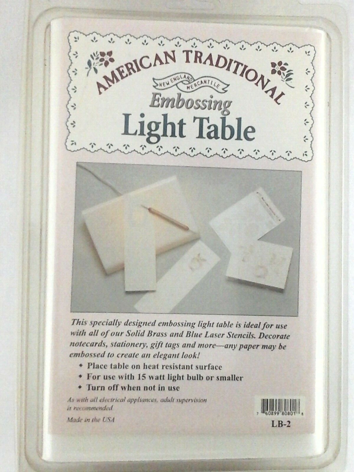 AMERICAN TRADITIONAL Embossing Light Table Scrapbooking Stamping BONUS Tools 4pc