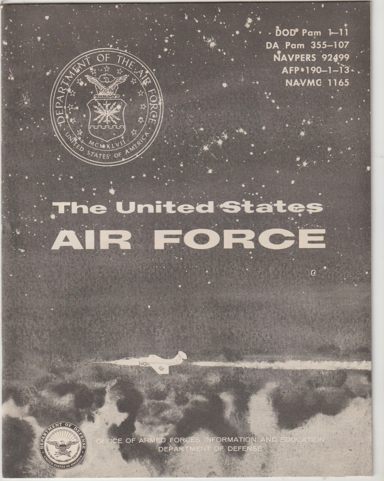 THE UNITED STATES AIR FORCE DOD PAMPHLET 1-11 1958 MILITARY AVIATION EDUCATION