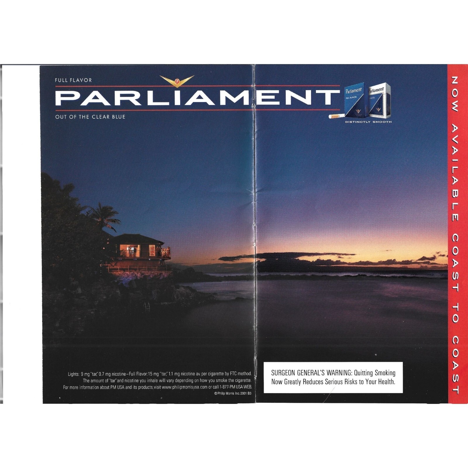 Parliament Cigarette ADVERT 2000s Vintage Print Ad 2 PAGE