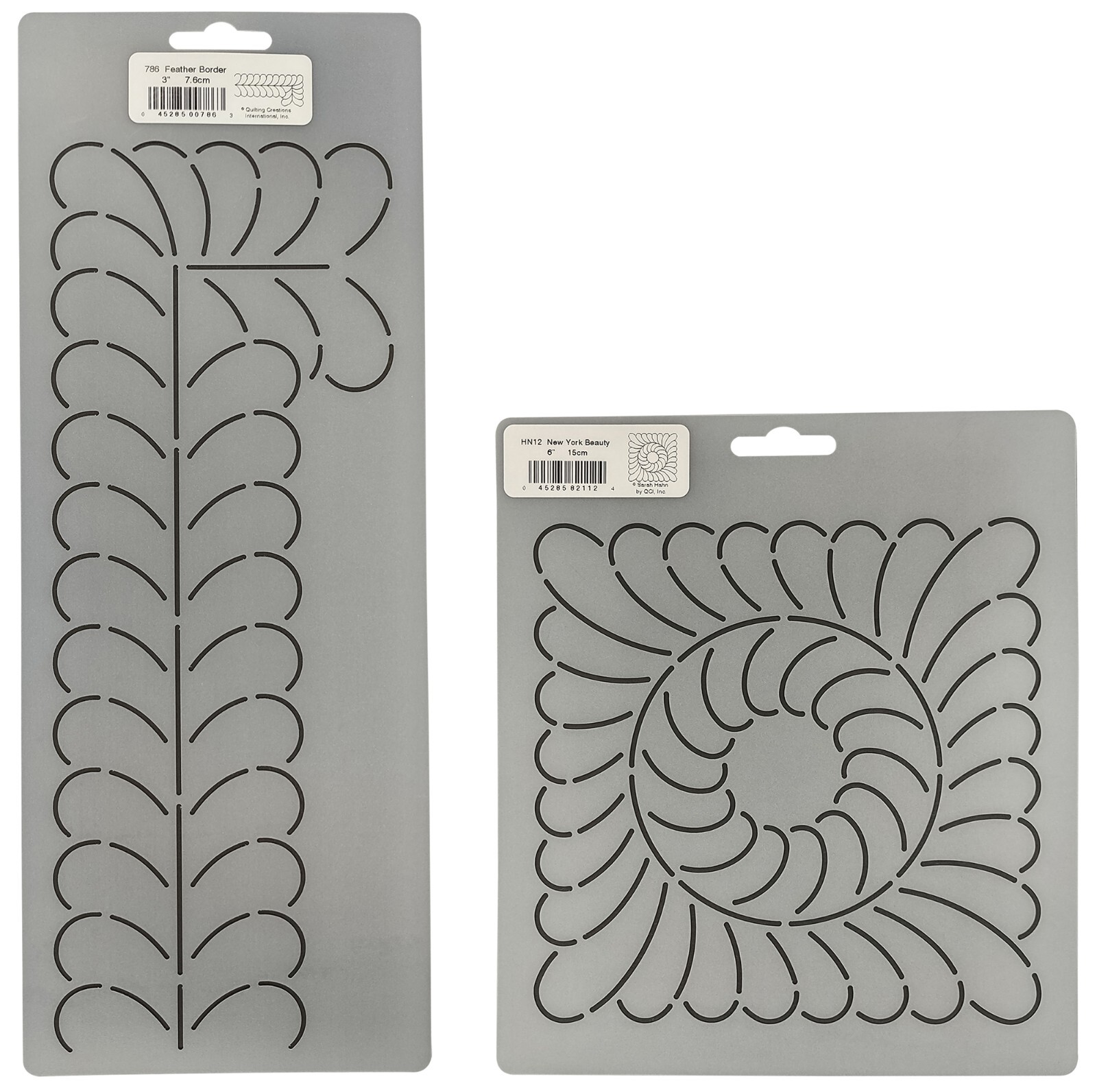 Quilting Stencil Feather Border & Block Feathered Quilt Design Quilters Template