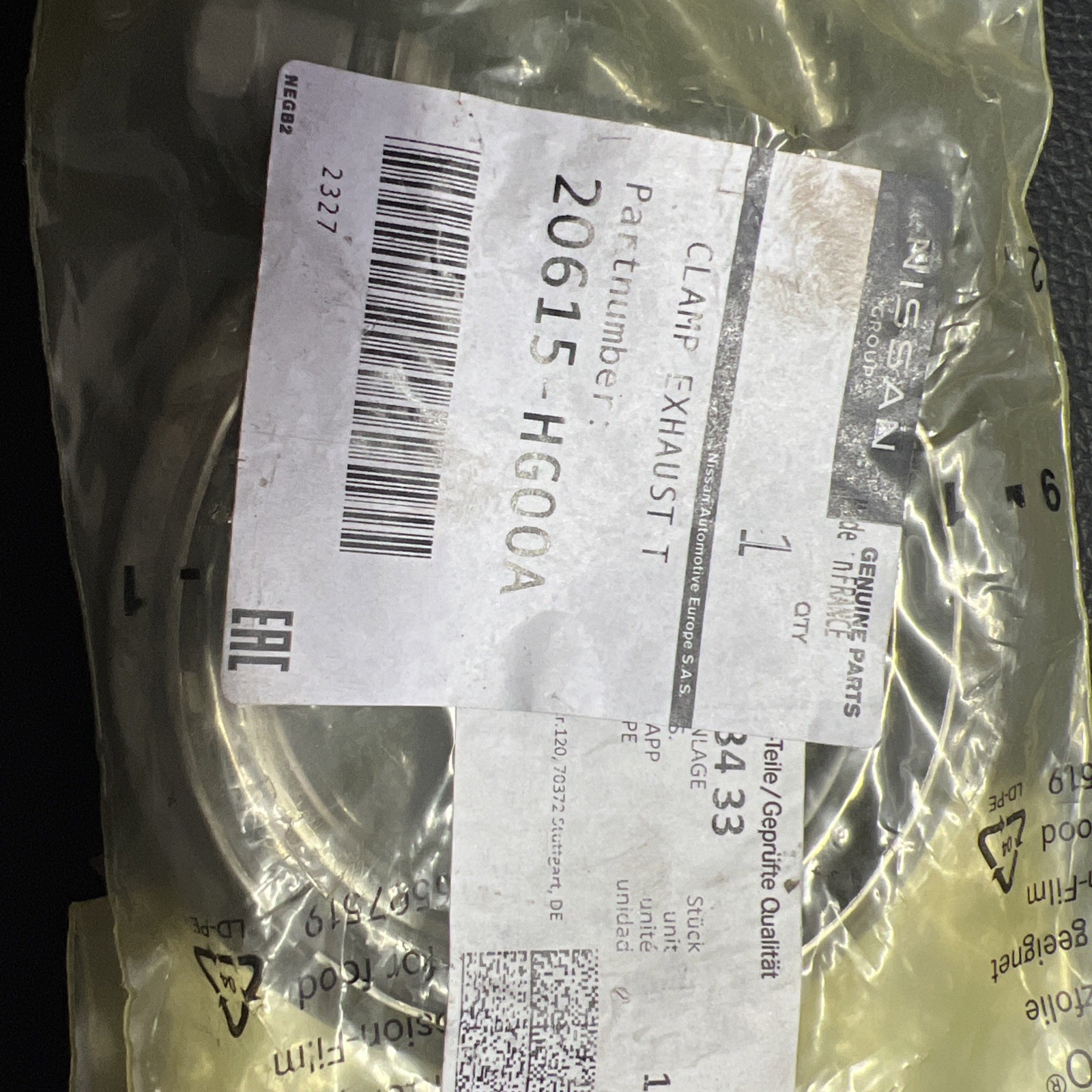 Genuine Infiniti catalyst Converter & Pipe Clamp 20615HG00A qx30 2017-2019