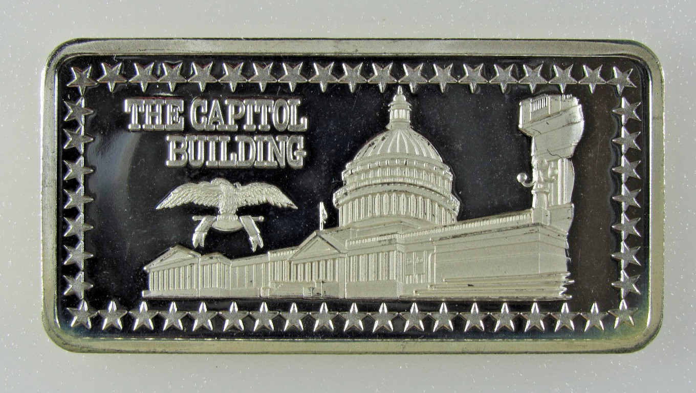 .999 Fine Silver - Hamilton Mint - Capitol Building Wonders of America 1 Troy oz