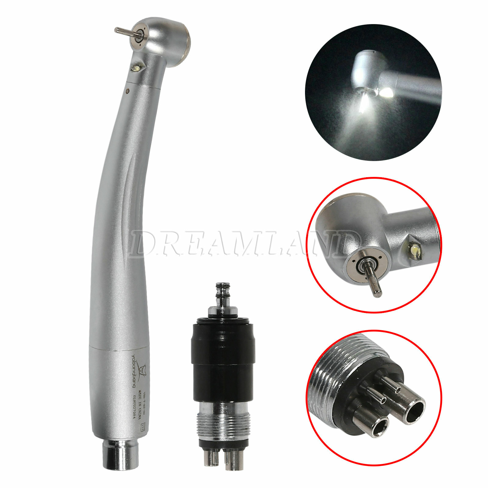 Dental E-generator LED High Speed Handpiece Steel & quick Coupler 4 Hole