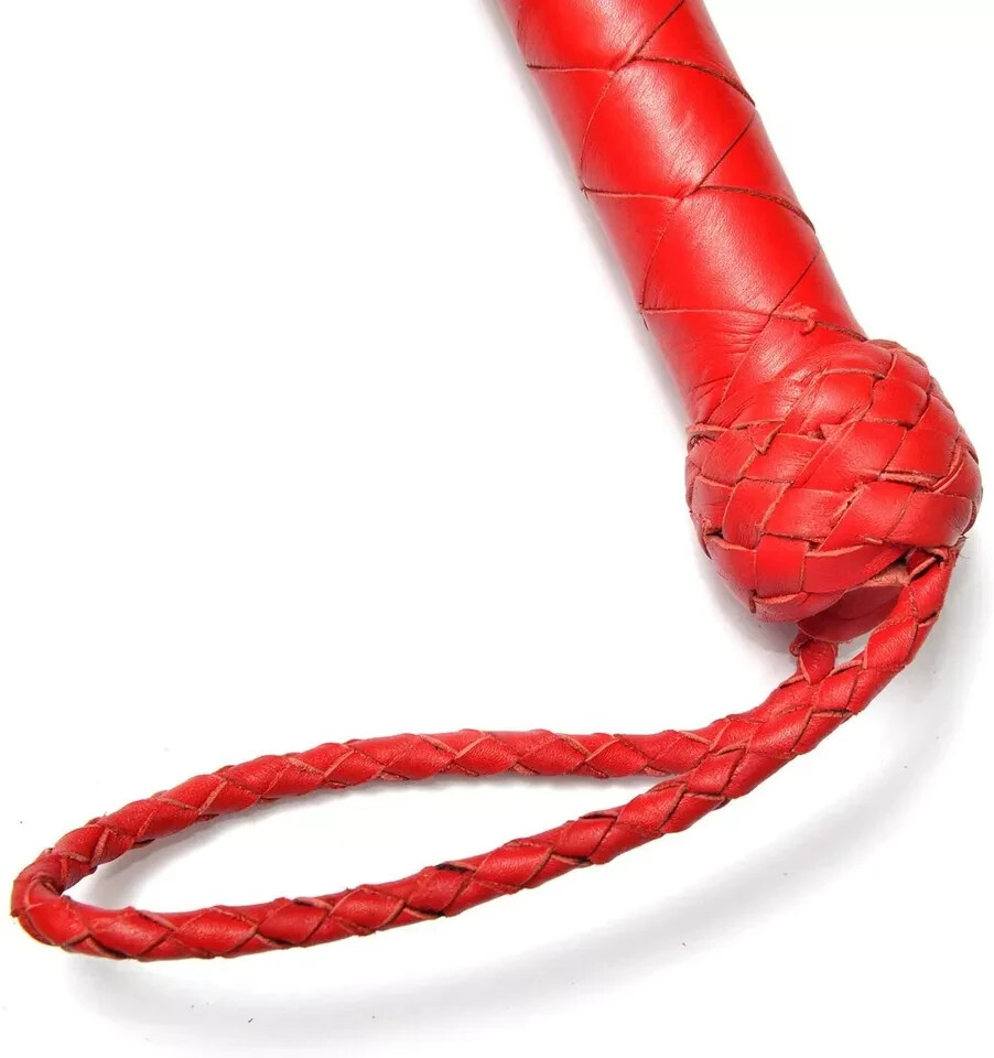 Cowhide Leather Flogger | Durable Design with 25 Thick Red Tails