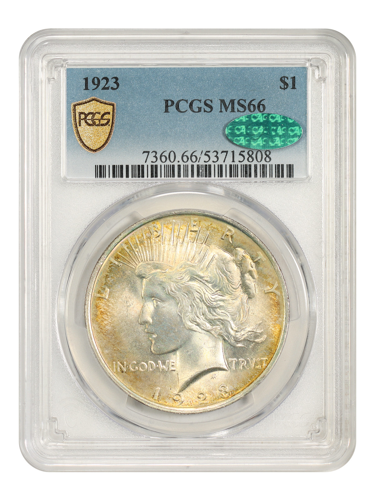 1923 $1 PCGS/CAC MS66 - Peace Dollar - Popular Collector Date