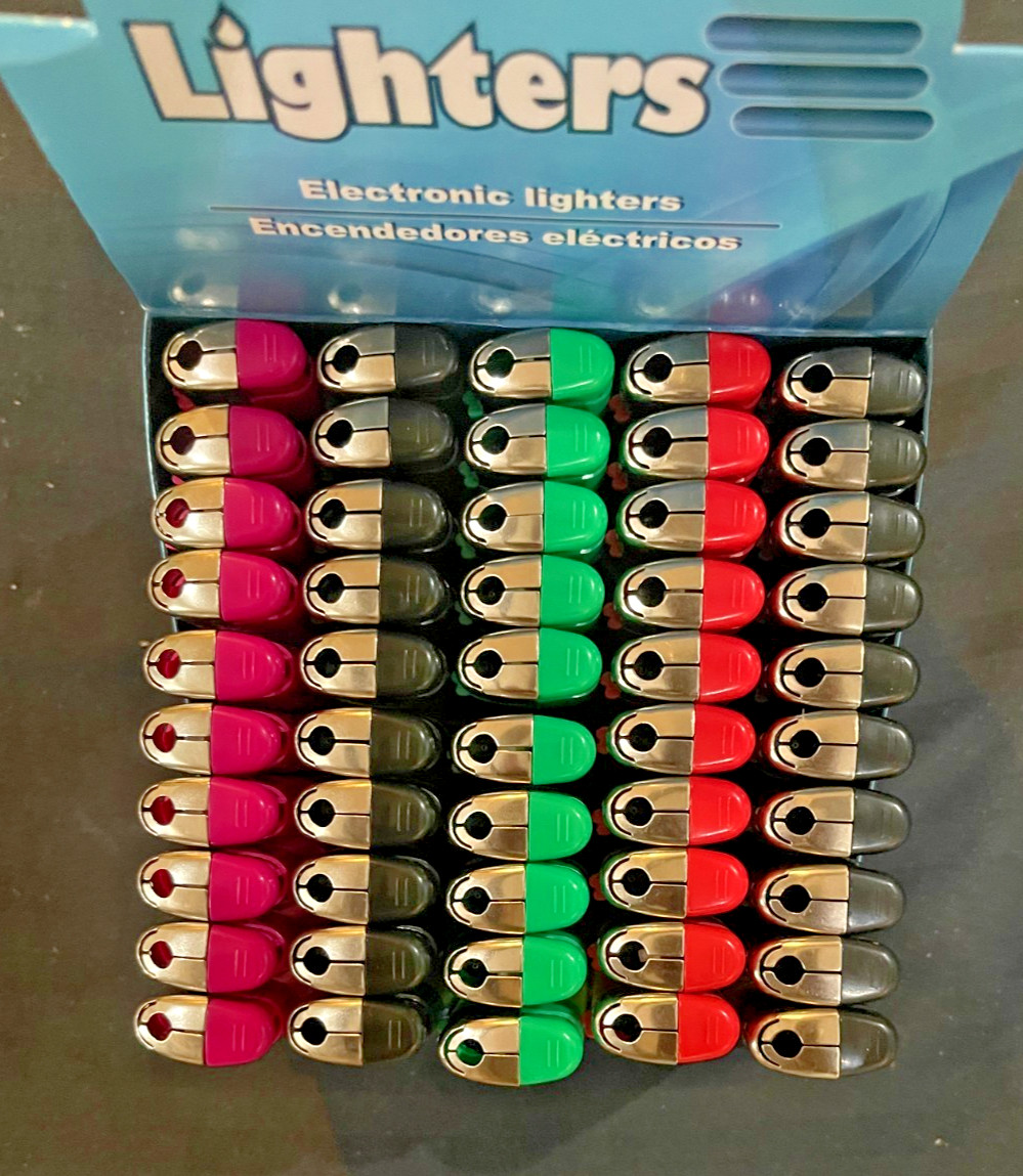 Electronic Disposable Lighters Adjustable Flame 50 Display Cigarette/Cigar/Pipe