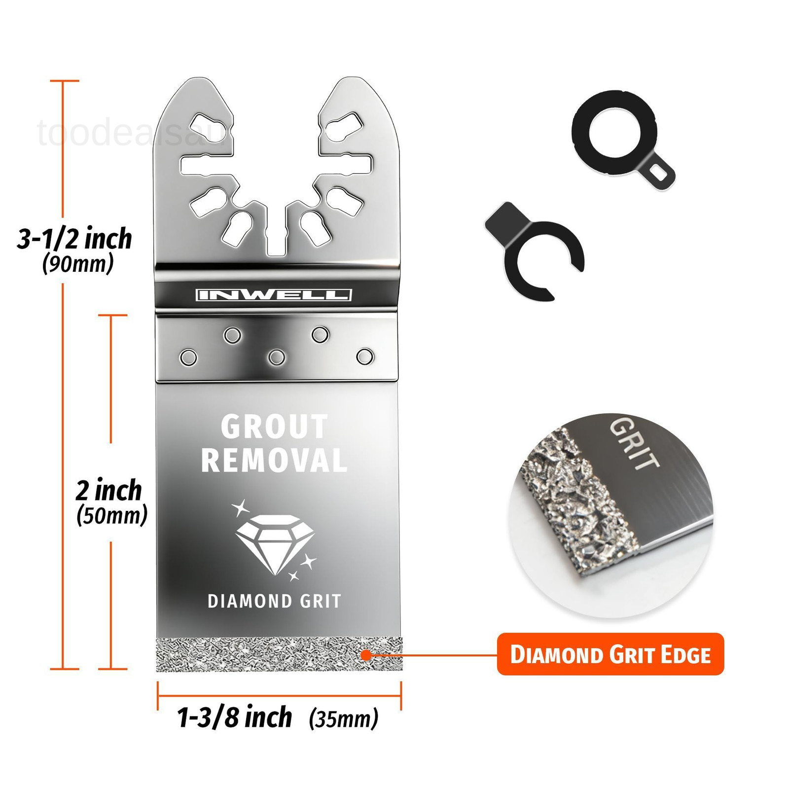 3PCS Diamond Oscillating Tool Blades, Universal-Fit Multi Saw Silver