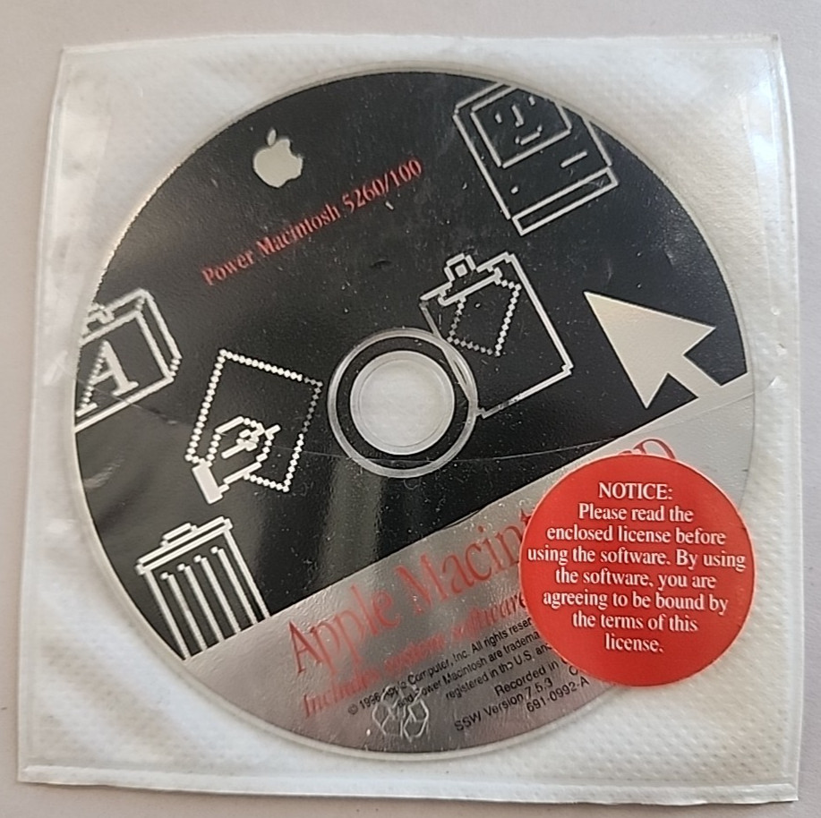 Apple 1996 System Software And Other Programs Power Macintosh 5260 / 100