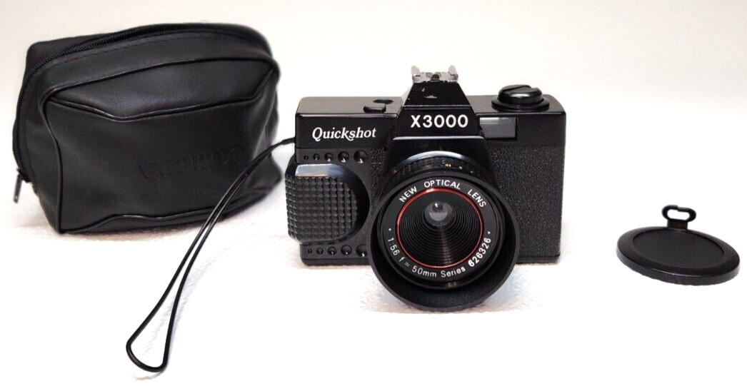 X3000 QUICKSHOT Point & Shoot Film Camera Optical Lens 35mm w/ Case Vintage
