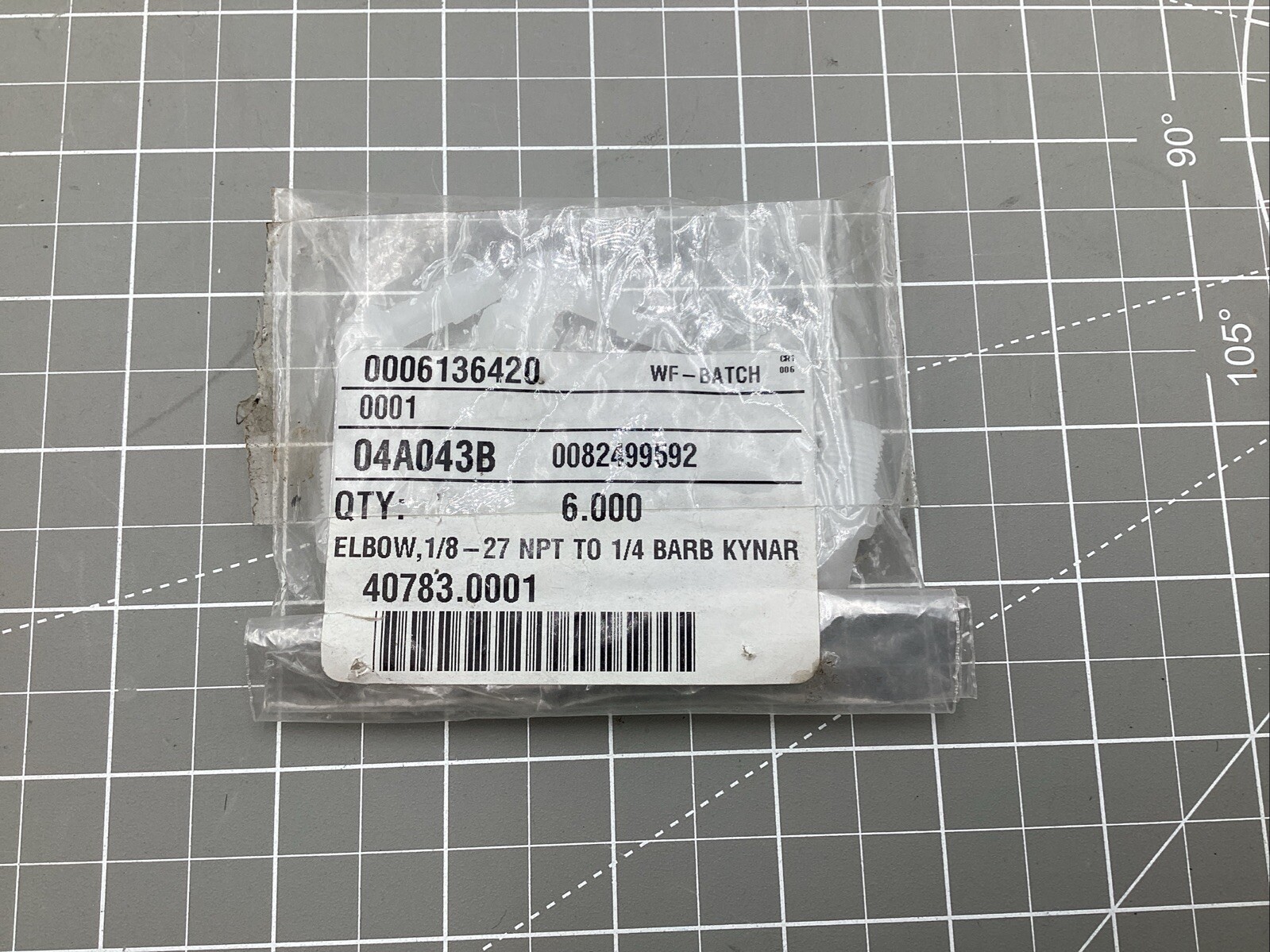 OEM Bunn Elbow,1/8-27 Npt To 1/4 Barb Kynar BU40783.0001 * Free Shipping *