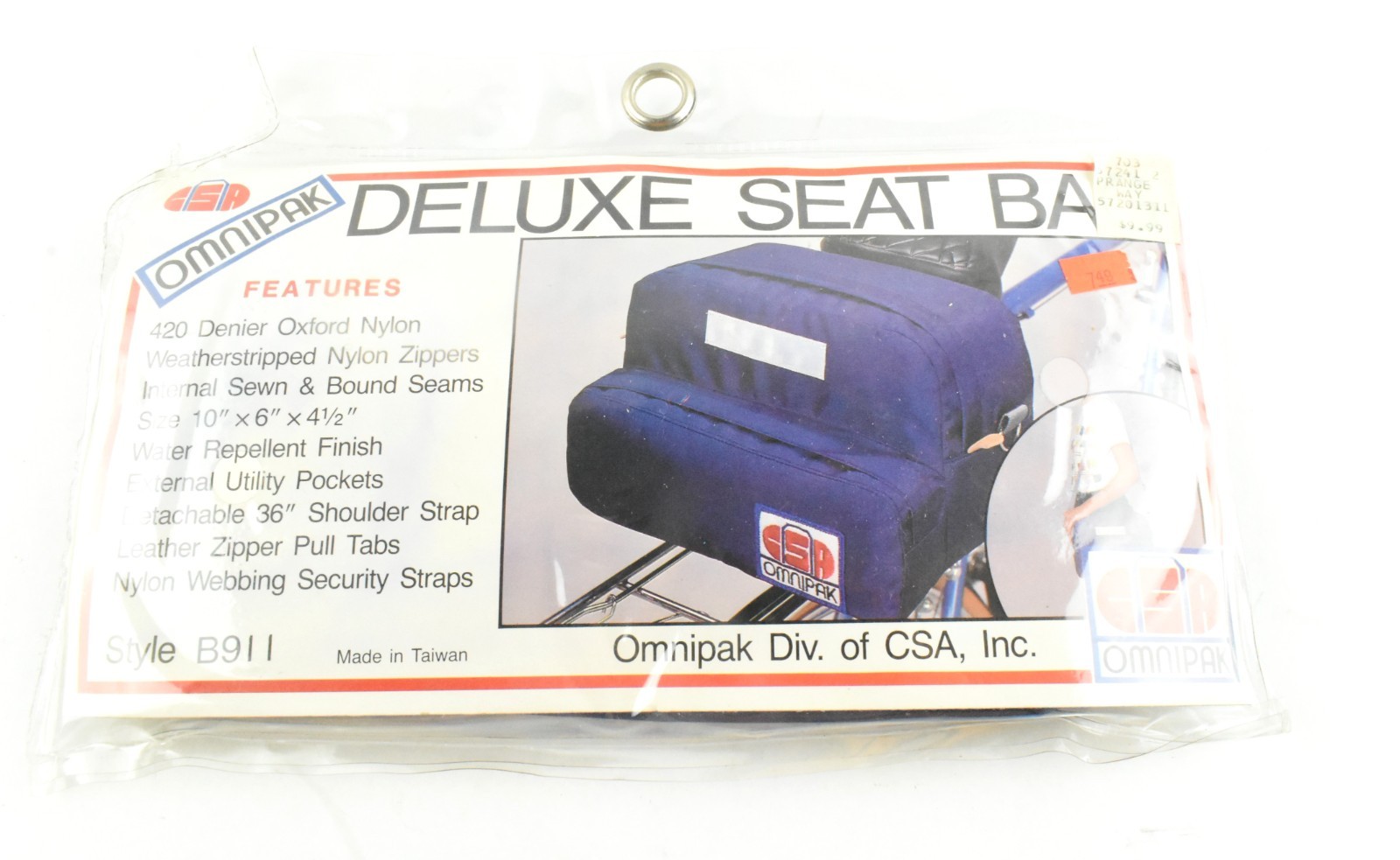 Vintage Omnipak B911 Deluxe Bicycle Seat Bag