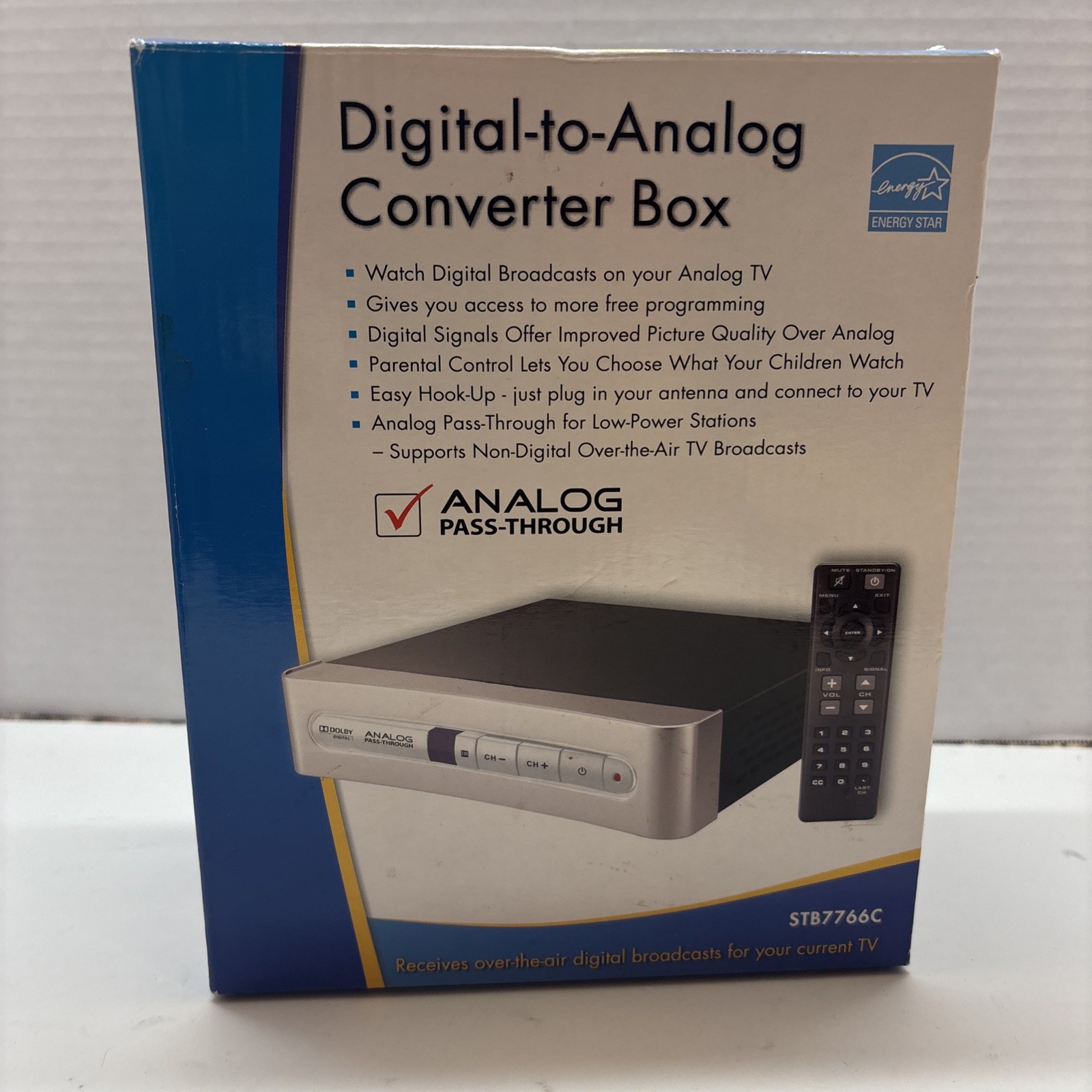 NEW OPEN BOX - RCA STB7766C Digital To Analog Converter Box Analog Pass-Through