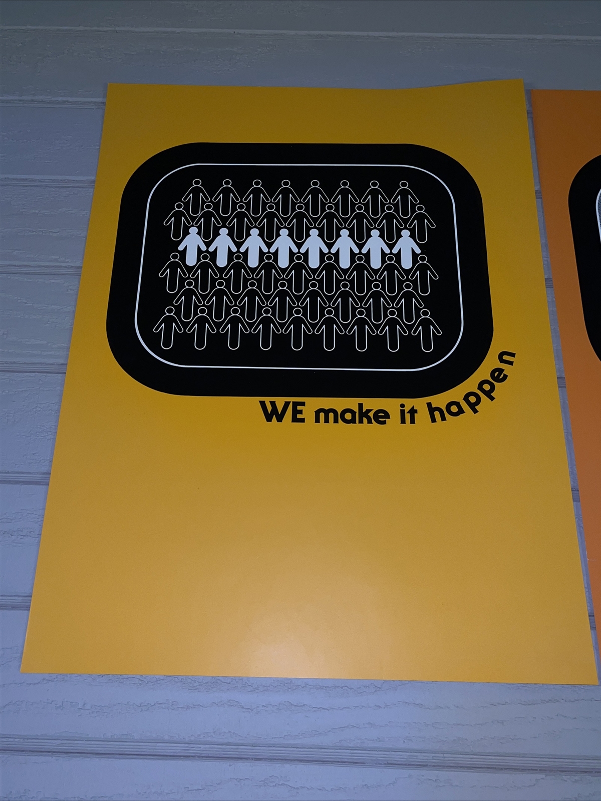 Vintage CAT 3 Poster Sign - We Make It Happen - Employees Photo Team