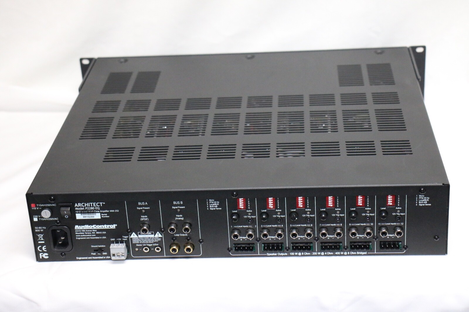 AudioControl Architect Model P2280EQ 12 Channel Multi-Zone High-Power Amplifier