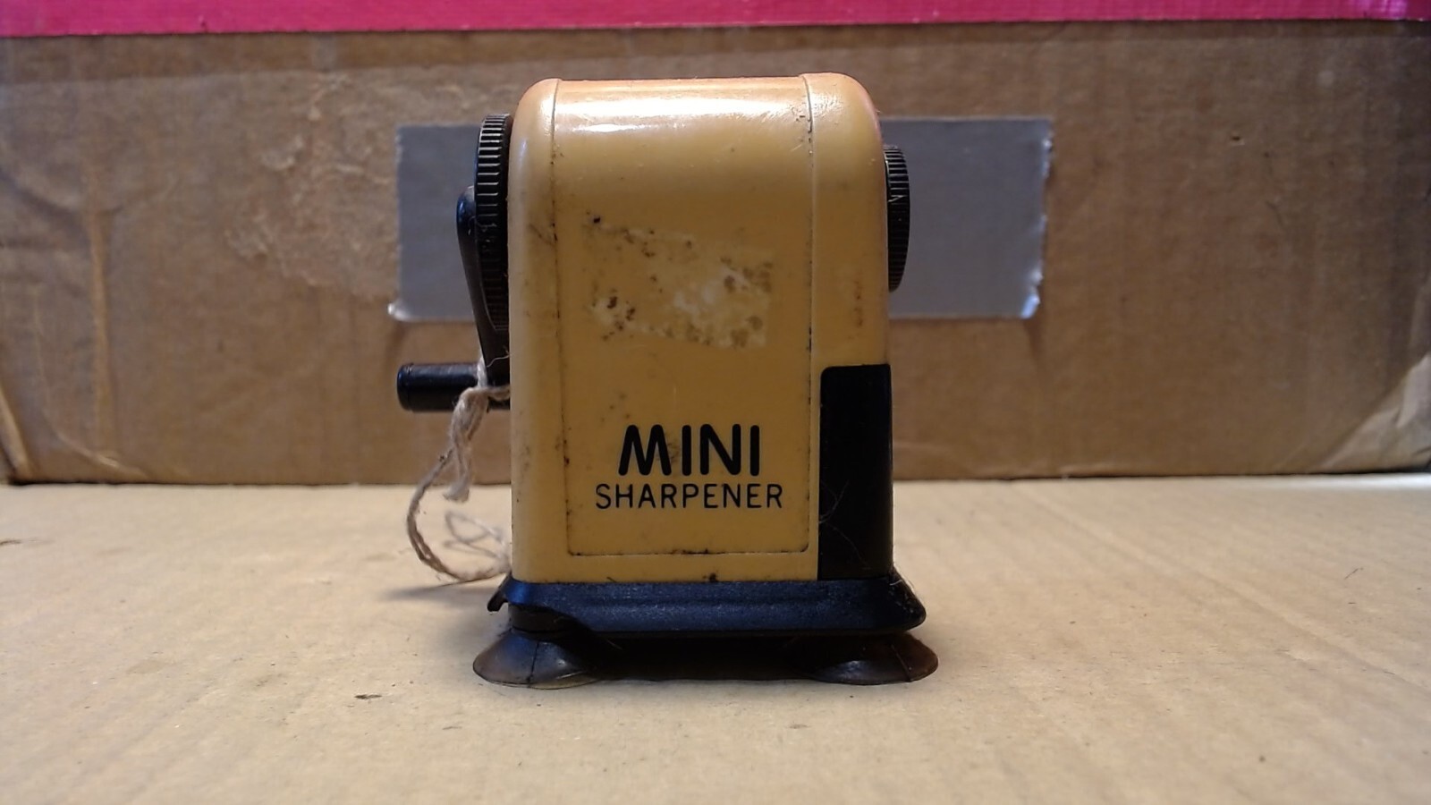 Vintage Plastic Pencil Sharpener Yellow Mini Sharpener Yellow/Black #61545