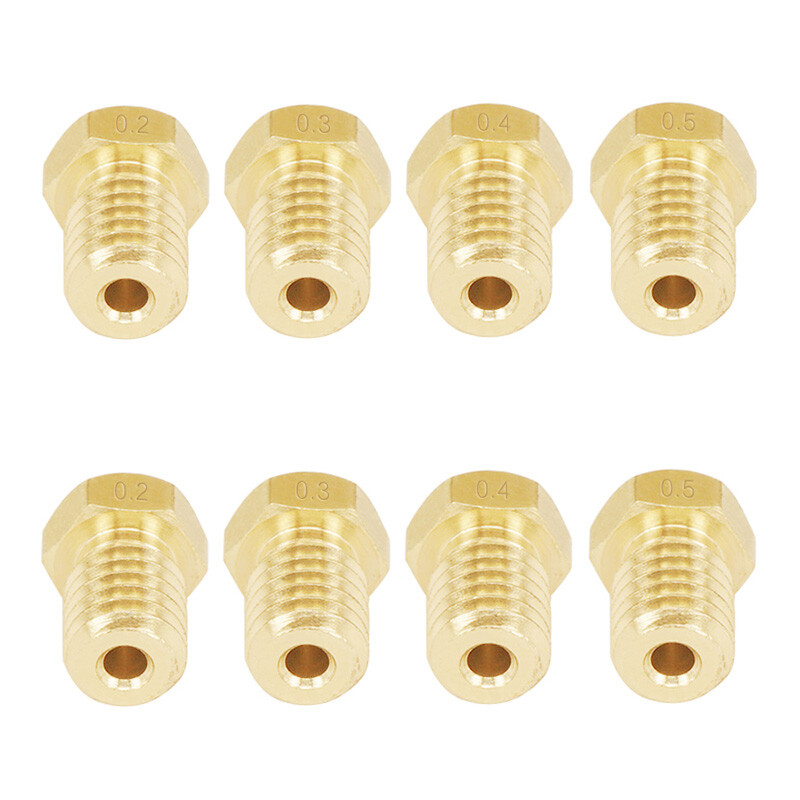 0.2-1.0mm 3D Printer Nozzle Brass Extruder E3D V5 V6 M6 -1.75 /3mm Compatible