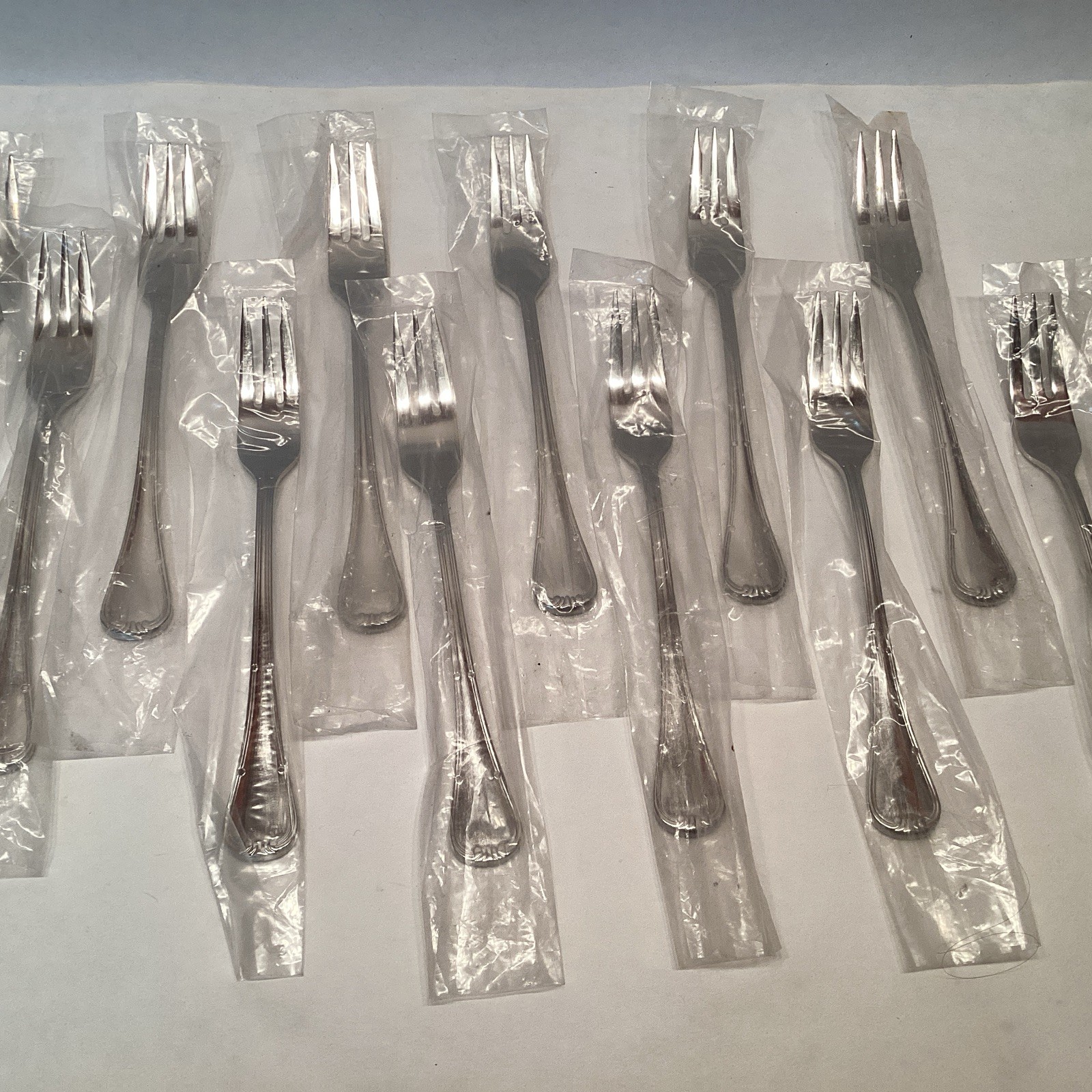 12 Seafood Cocktail Olive Forks Edward Don & Co Stainless Flatware NEW
