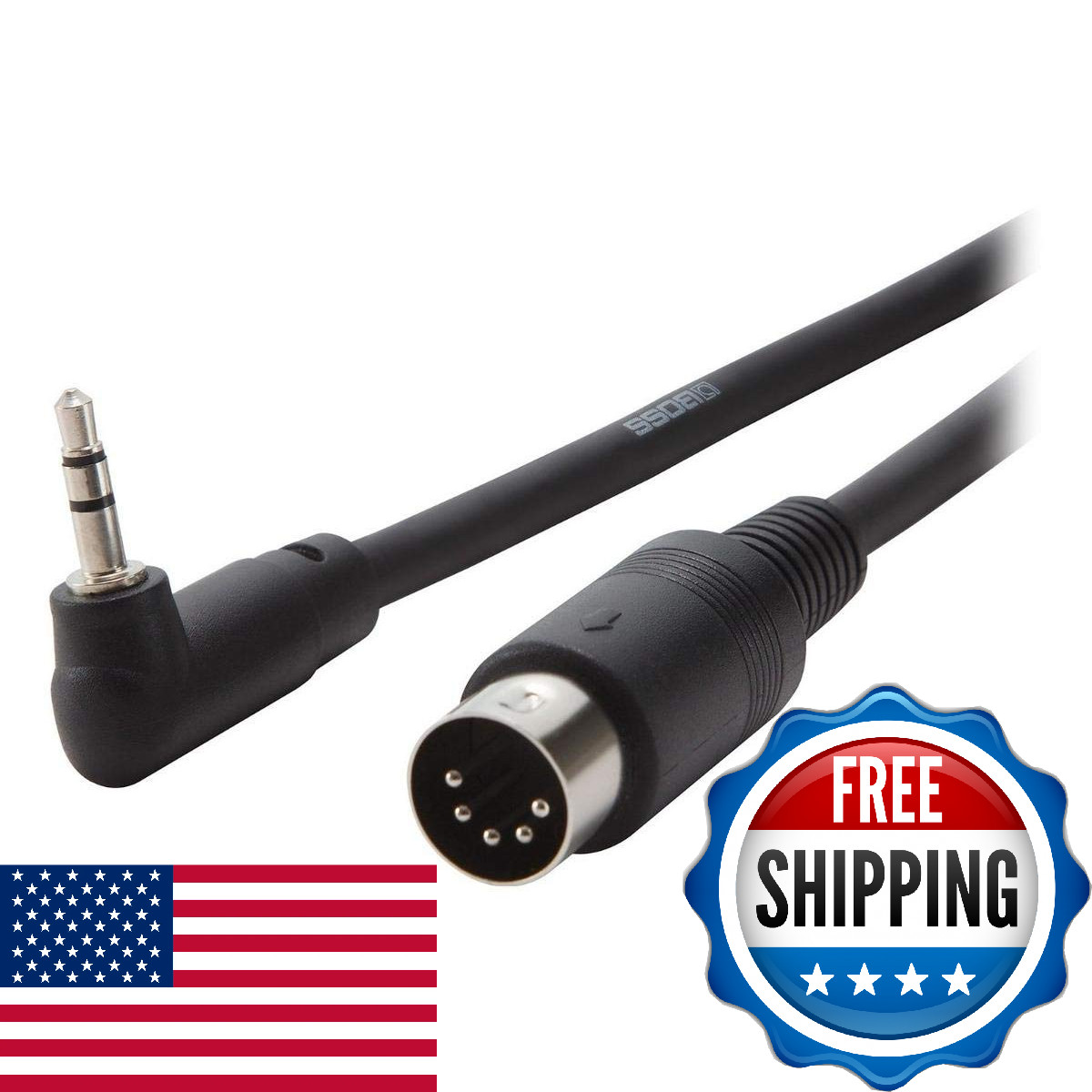 BOSS 5ft Angled MIDI to 3.5mm Straight TRS Cable BMIDI-5-35
