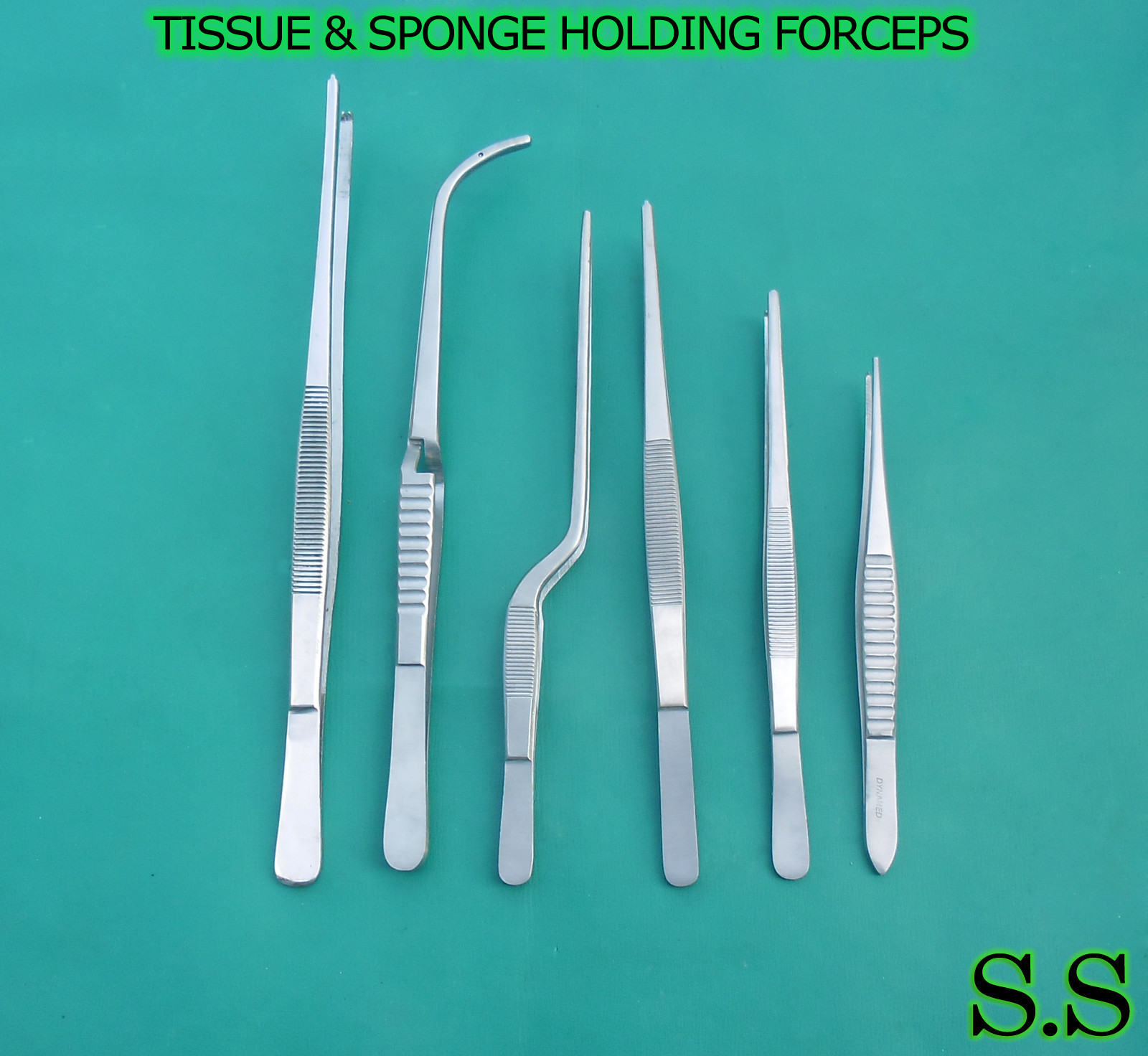 TISSUE & SPONGE HOLDING FORCEPS LOT OF 6