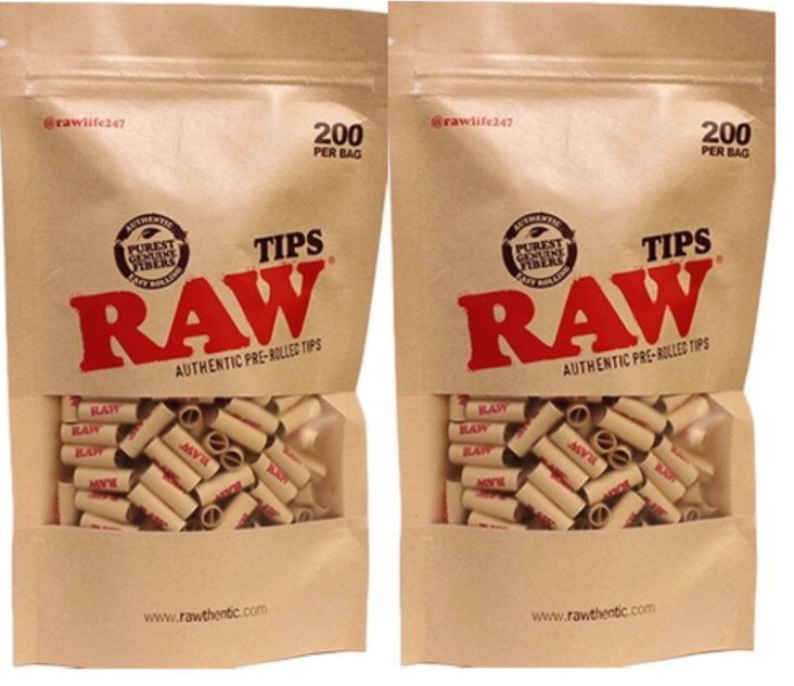 2x RAW PRE-ROLLED TIPS Filter Tips 400 PreRolled Tips! *Great Price* *USA SHPD!*