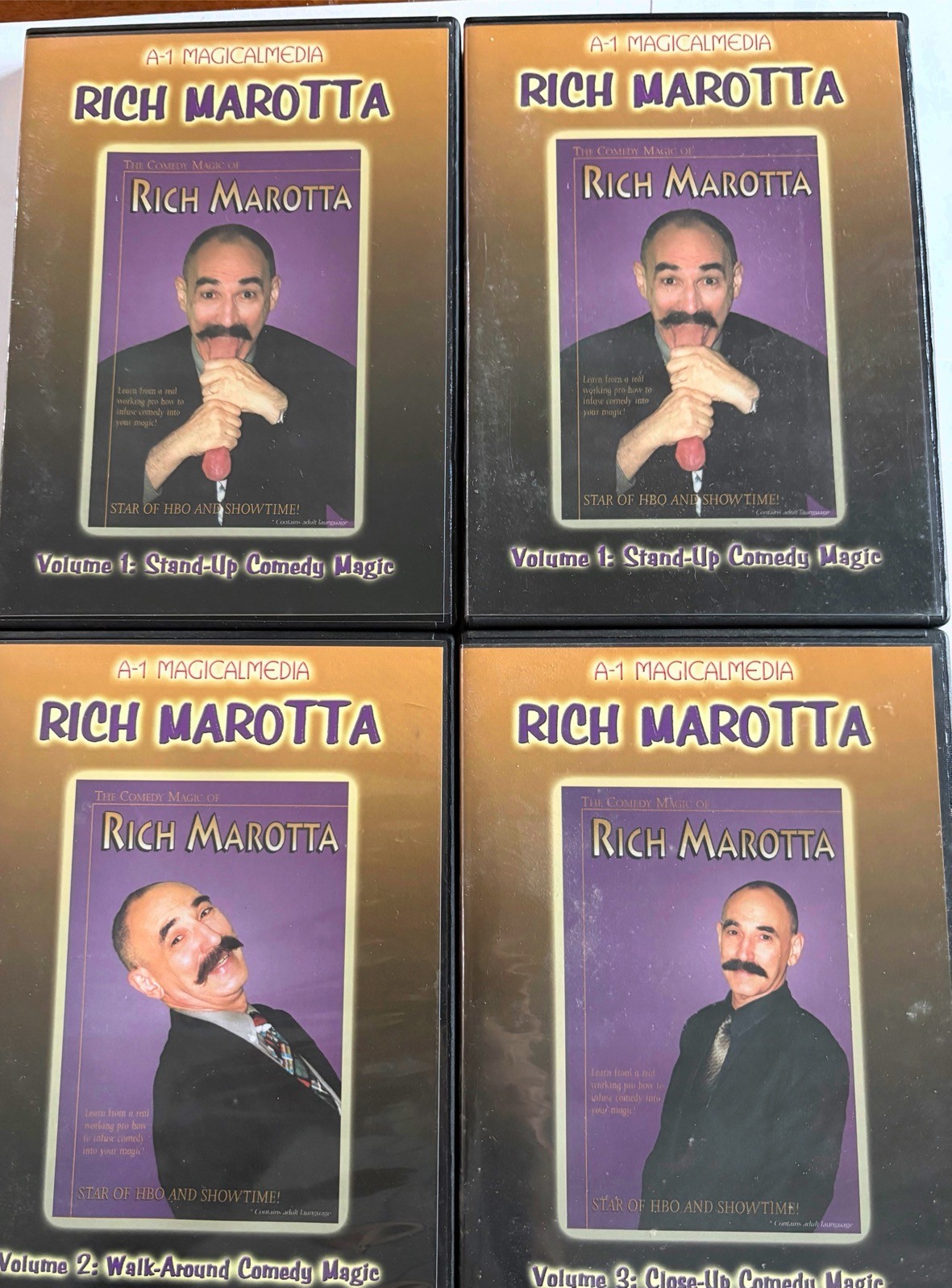 Set Of 4 x RICH MAROTTA - Comedy Magic DVDs As Pictured S29
