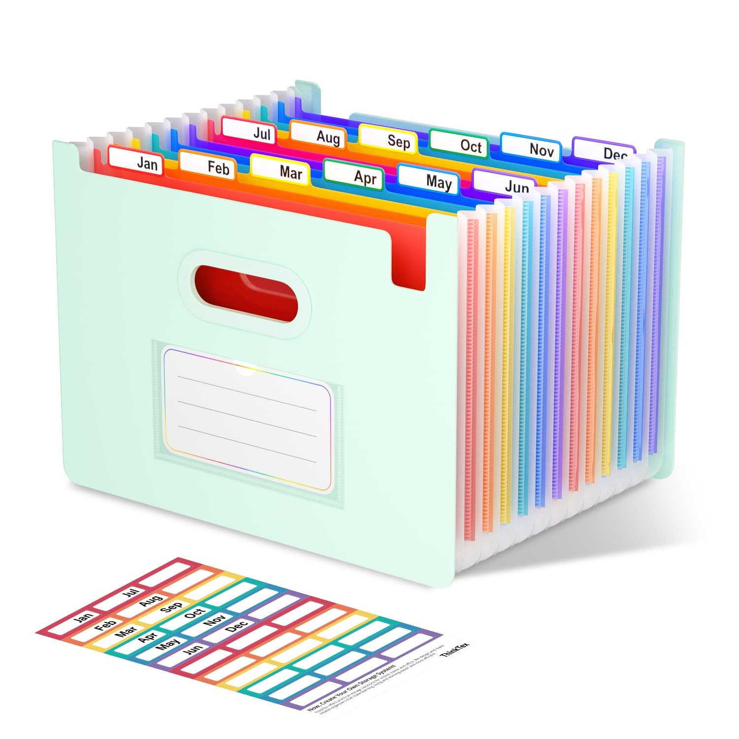12-Pocket Accordion File Organizer, Upright Open Top, Letter/A4