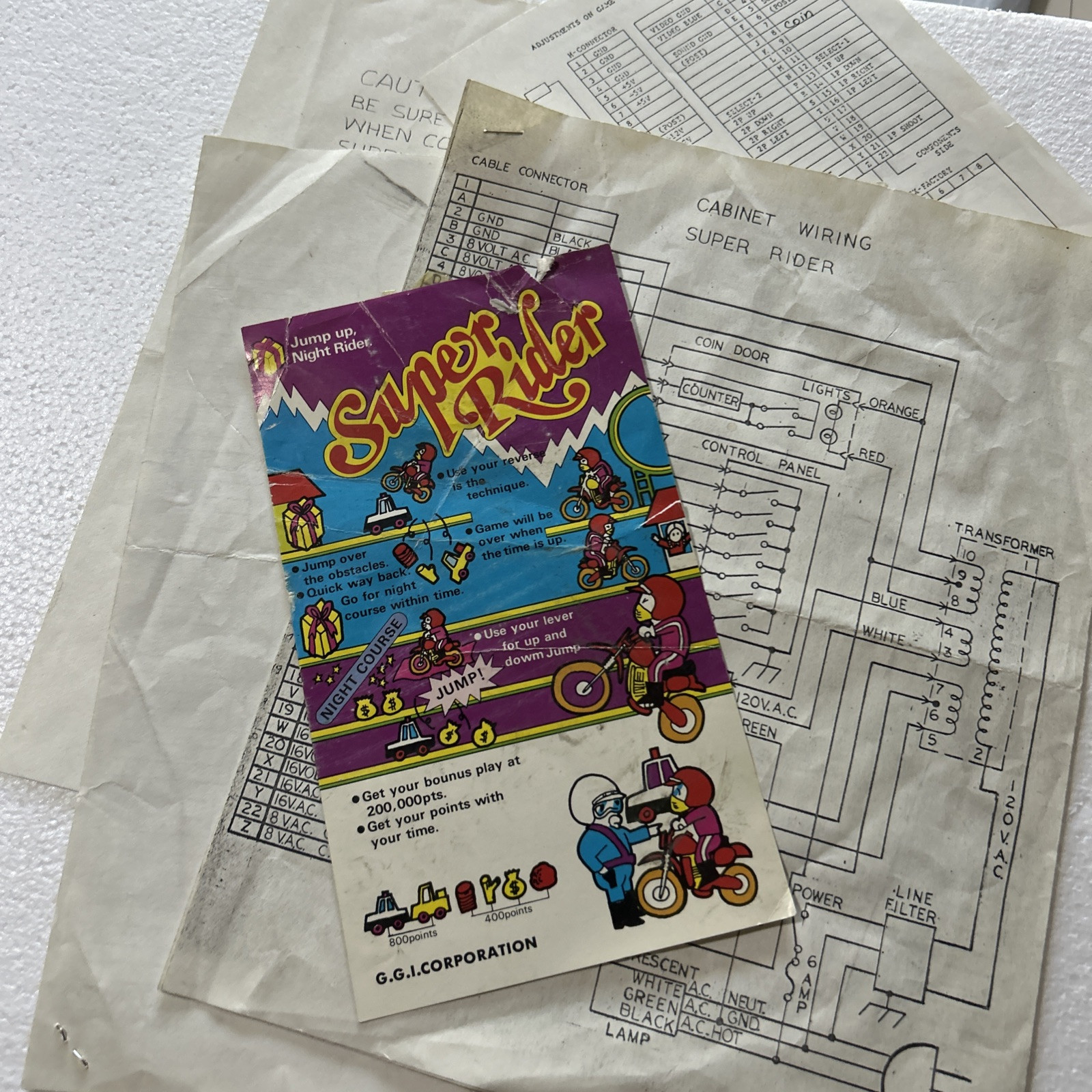 Super Rider Paper Lot Nintendo Arcade Video Game Manual