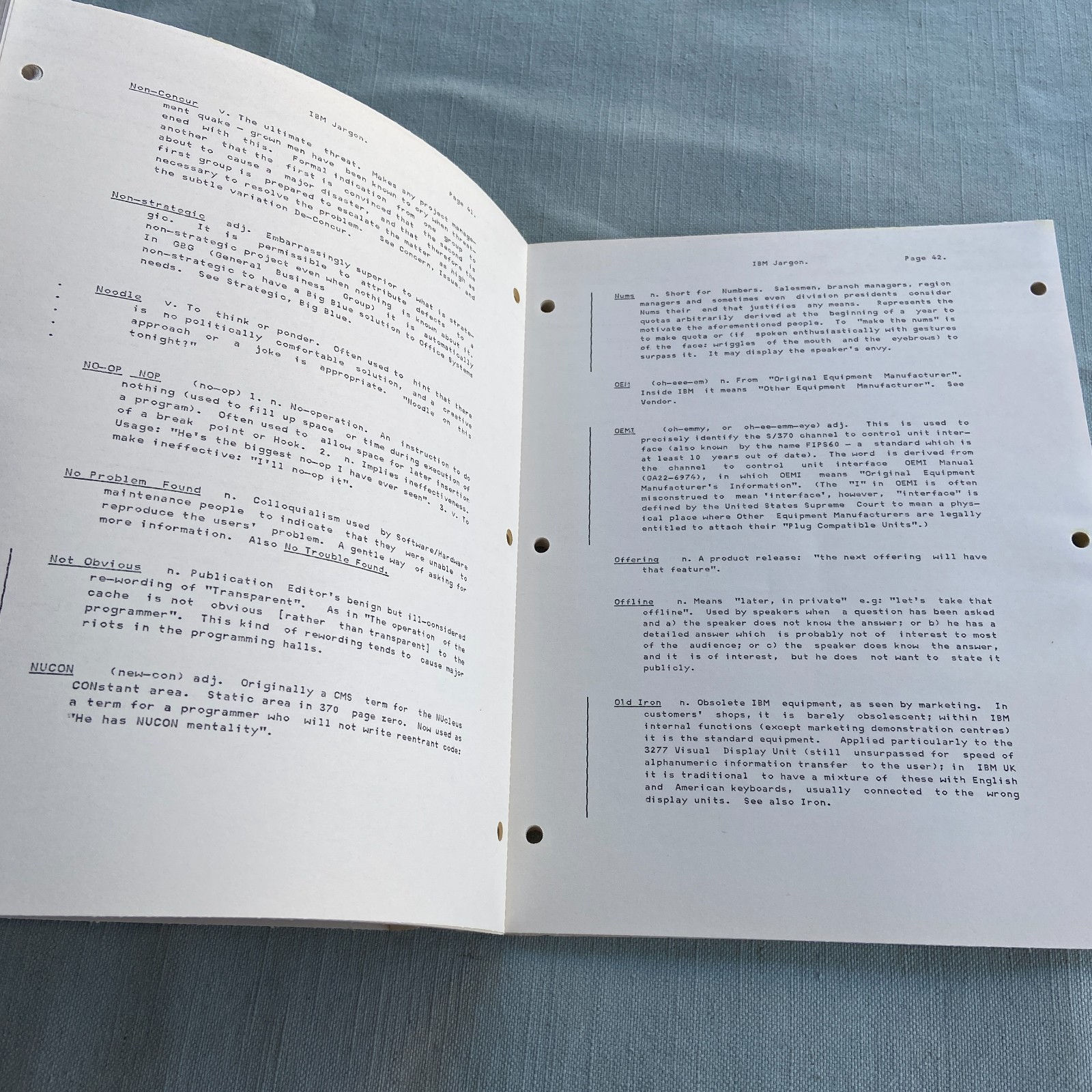 IBM Internal Document Jargon General Computing Dictionary Manual 6th Ed. 1983