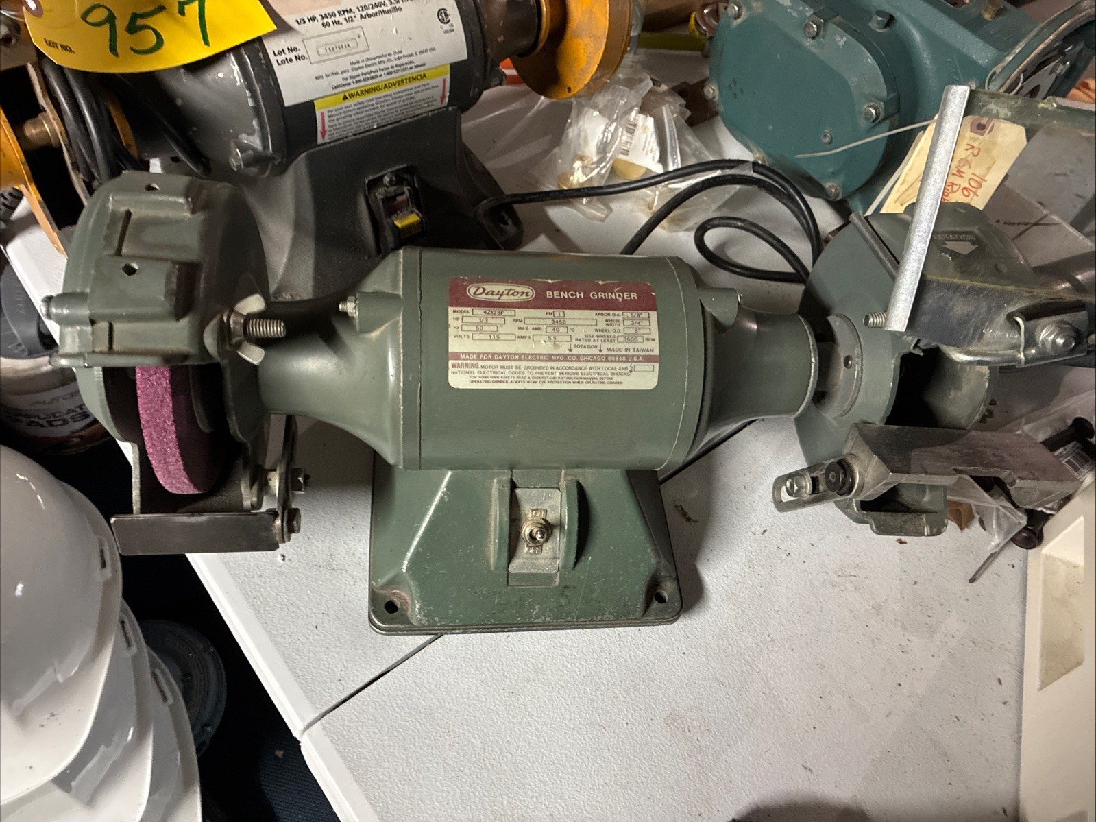 Dayton Commercial Bench Grinder Model 4Z123F, 6-inch, 1/3 HP, 3450 RPM