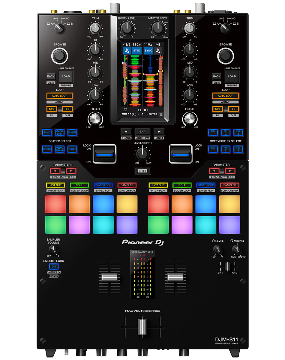 Pioneer DJM-S11 Scratch Style Serato DJ PRO 2-Ch Battle Mode Rekordbox DJ Mixer