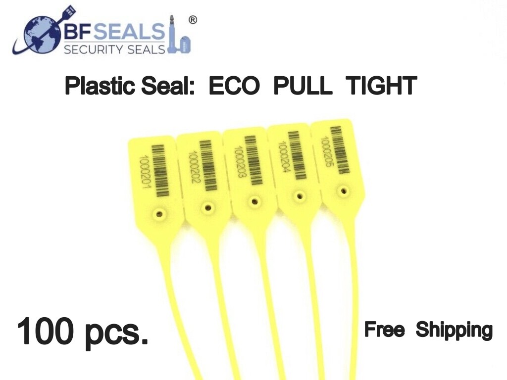 Plastic  Seal PULL TIGHT ECO  , 100 pcs, 15 3/4", YELLOW, BF-12PT11