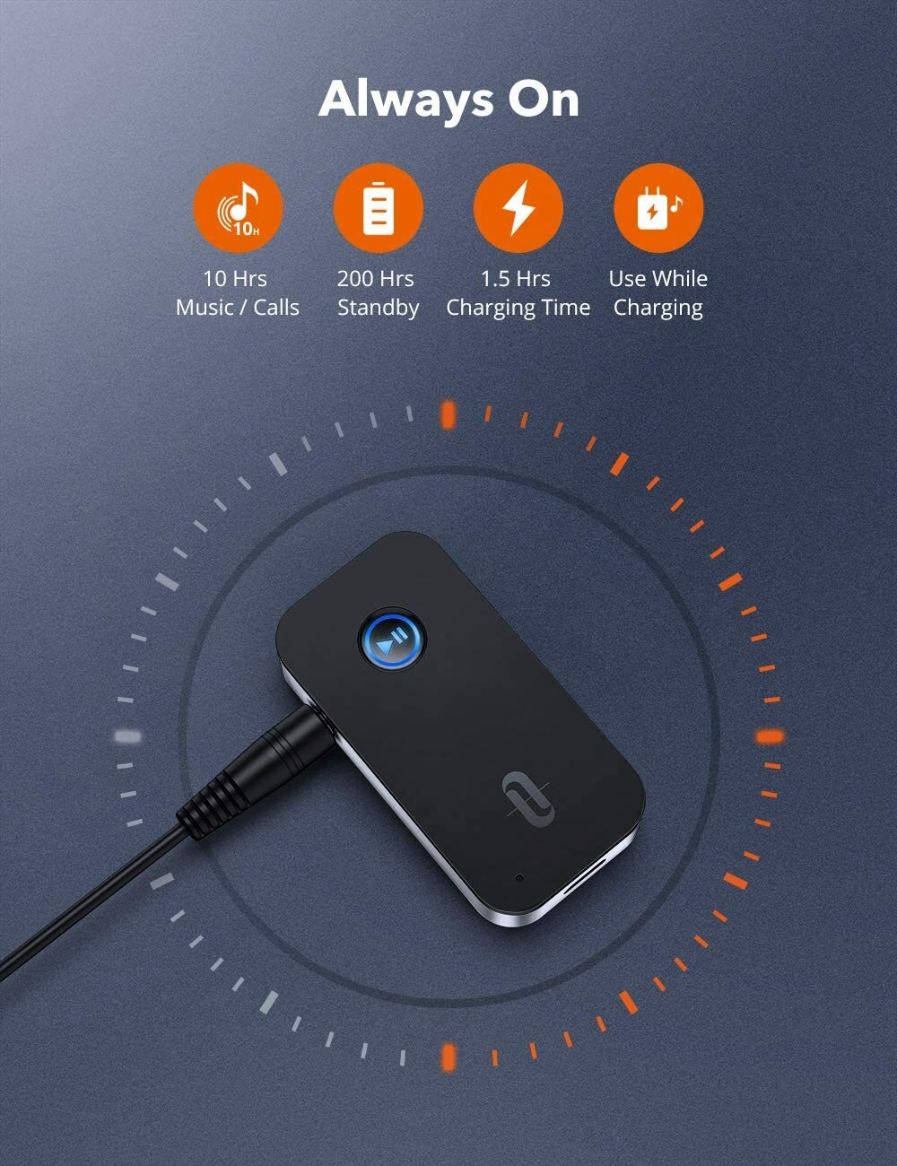 TaoTronics TT-BR05 Bluetooth Receiver/Car Kit, Portable Wireless Audio Adapter