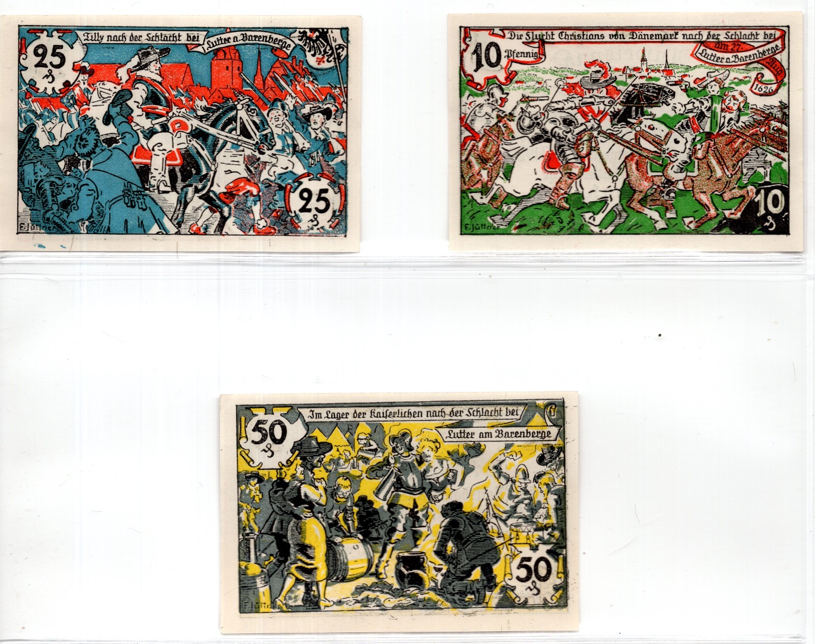 1920 Germany Lutter Notgeld 3 Note Set (3600)
