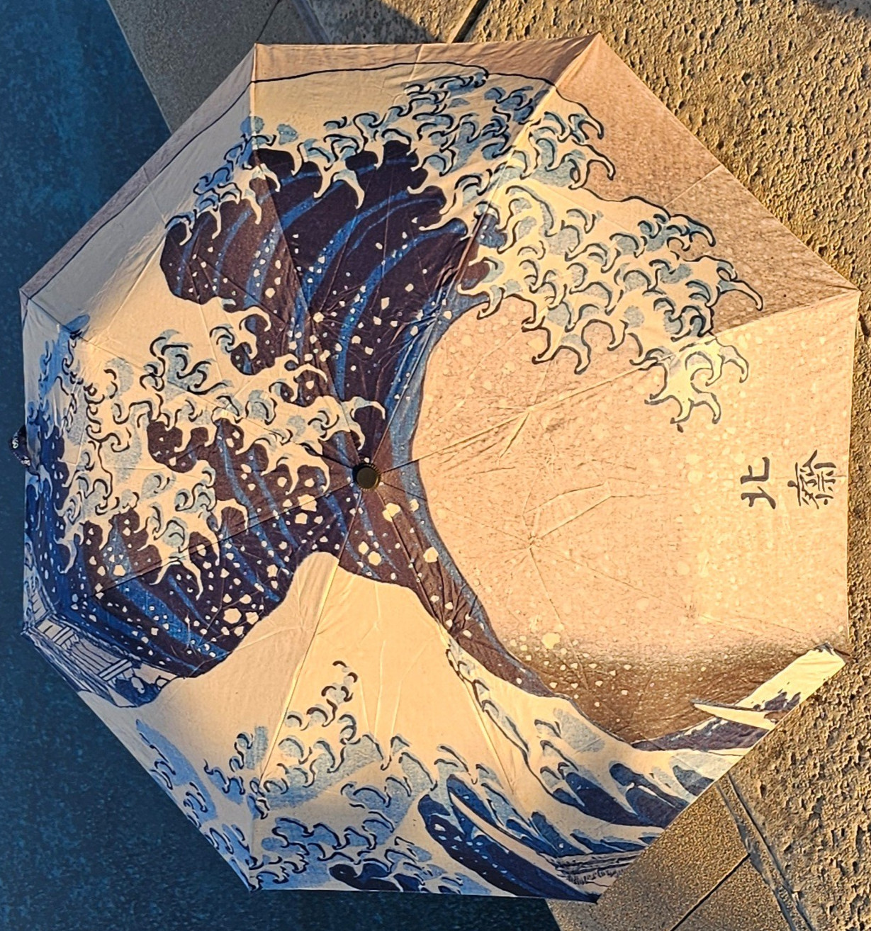 Katsushika Hokusai Great Wave Umbrella Japan Art Sea Ocean Nautical rain 38"