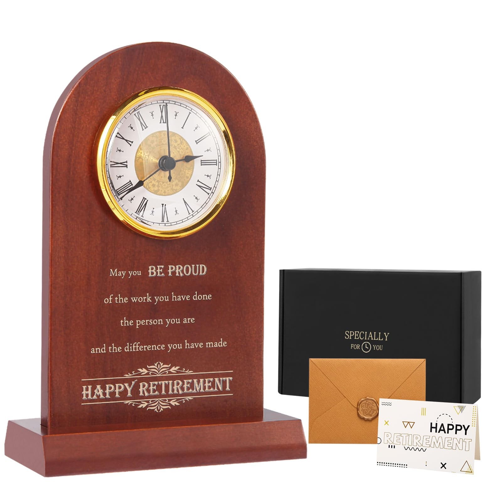 Retirement Clock for Woman Men Employee, Happy Retirement Gifts for Coworker,...