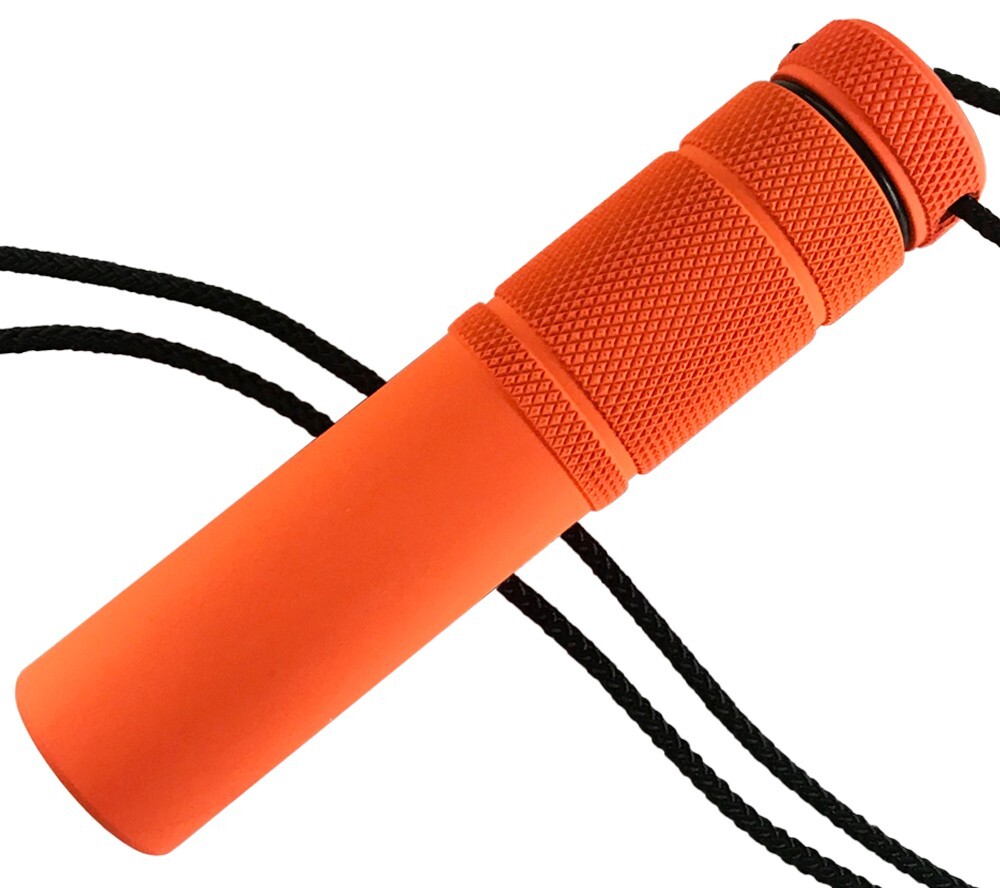 Wilson Custom Knives Matchsafe Orange Weathertight Aluminum Container Compass