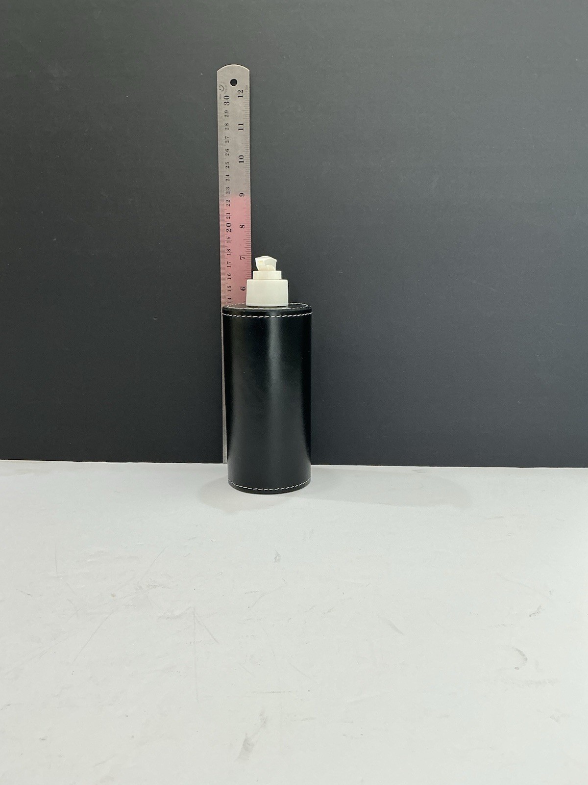 Black Leather Sleeve And Soap Dispenser