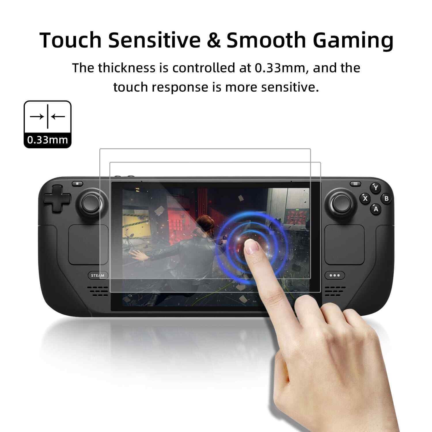 2*Glass Screen Protector 9H Scratchproof Protective Film For Steam Deck Console