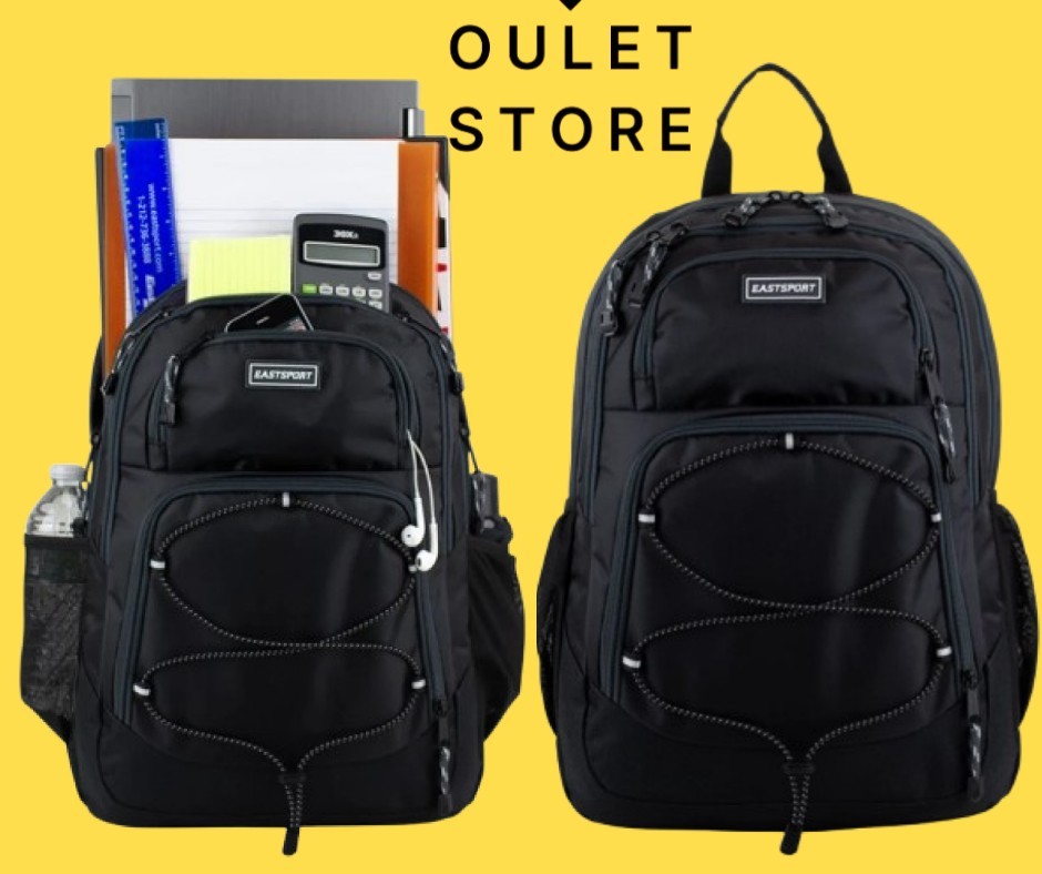 Eastsport Surge Sport Backpack Black Boosts Storage Space Sporting Fitness Bags