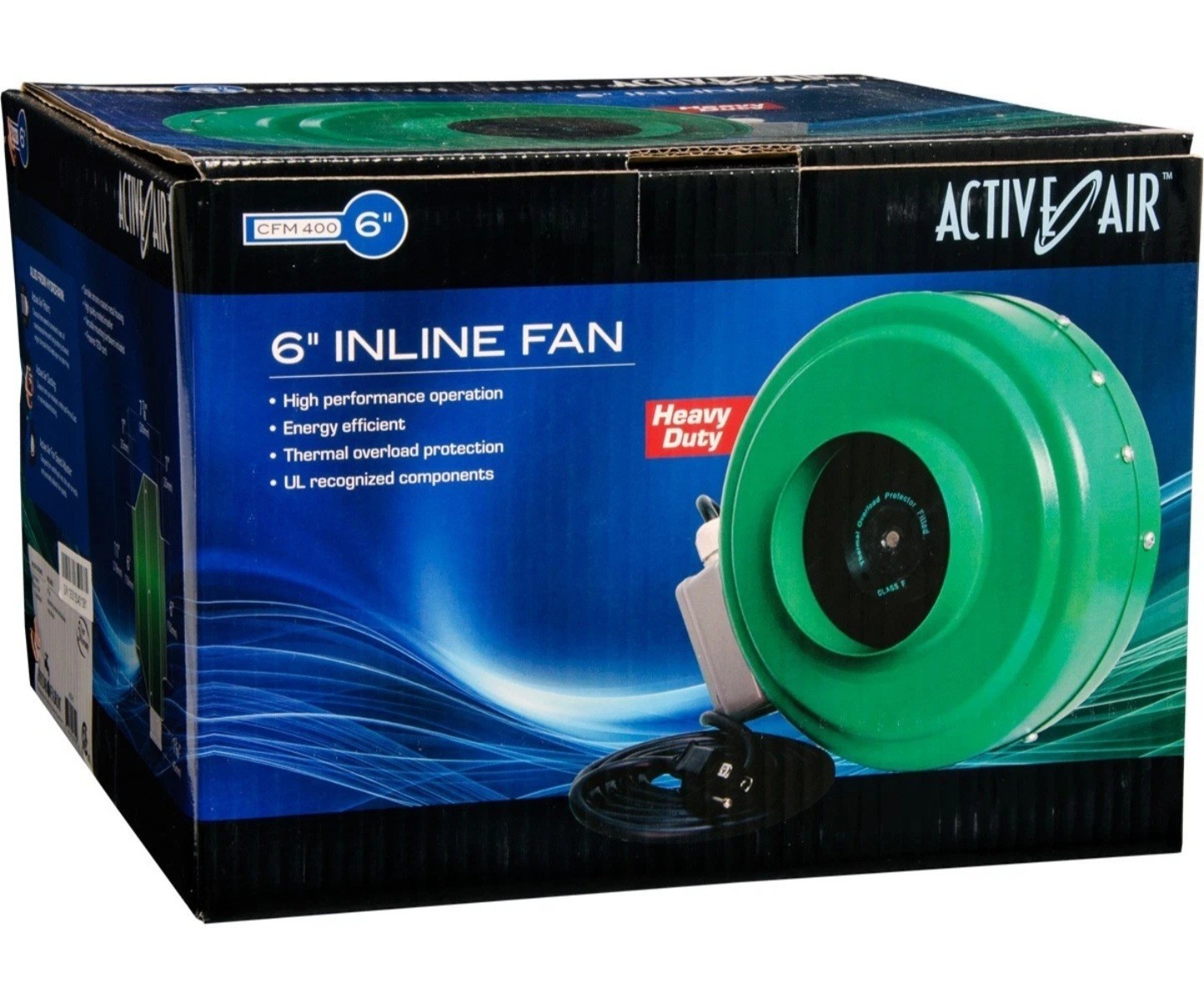 Active Air Inline Fan  6" 400 CFM