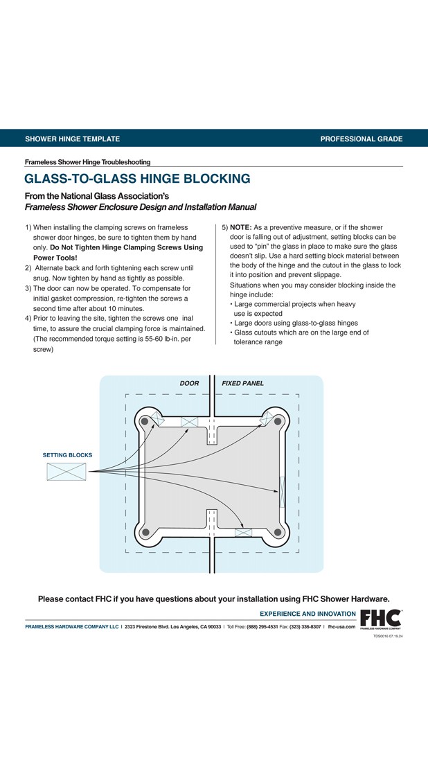 FHC Junior Glendale 90 Degree Glass-to-Glass Hinge, Brass, Satin Brass Finish