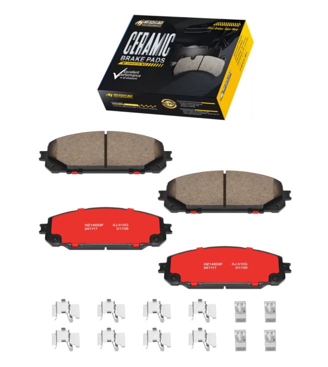 Front Brake Pads w/Clips For Jeep Cherokee 2014-2022 2.0L 2.4L 3.2L Dual Pistons