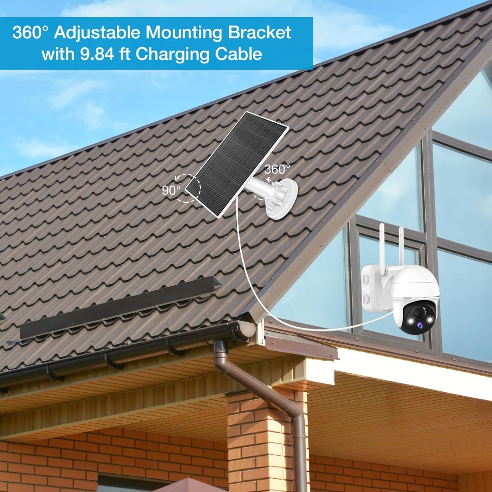 Solar Panel for Security Camera,5W USB Solar Panel for Cameras DC 5V,Camera S...
