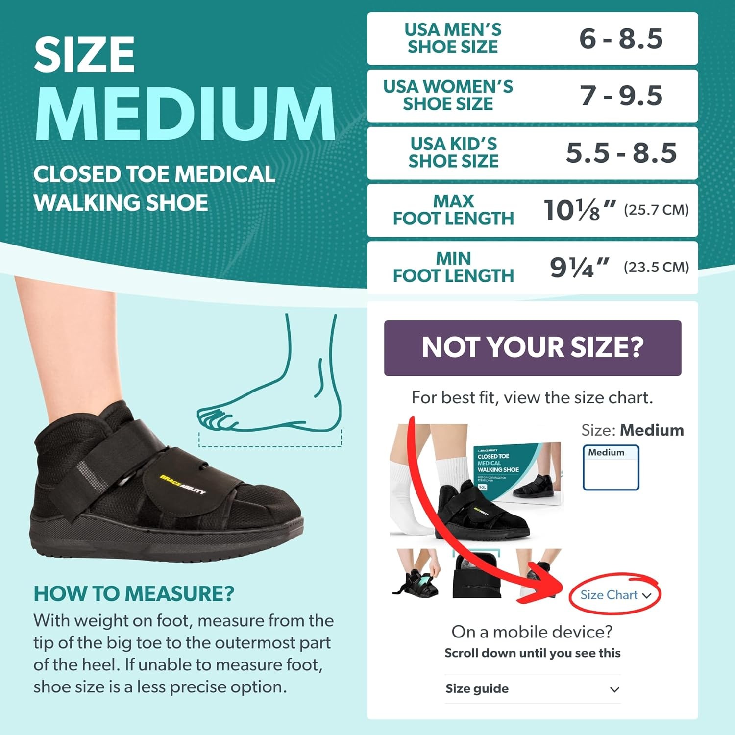 Closed Toe Medical Walking Shoe Fracture Boot Post Op Foot Brace M