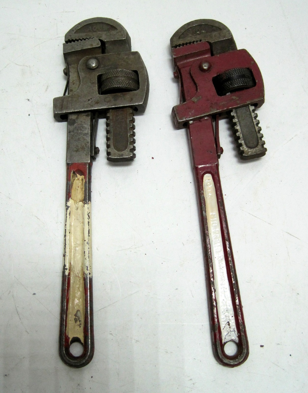 Set of 2 - Vintage 810 Proto MFD U.S.A. 10" Pipe Wrench Drop Forged Steel 10J