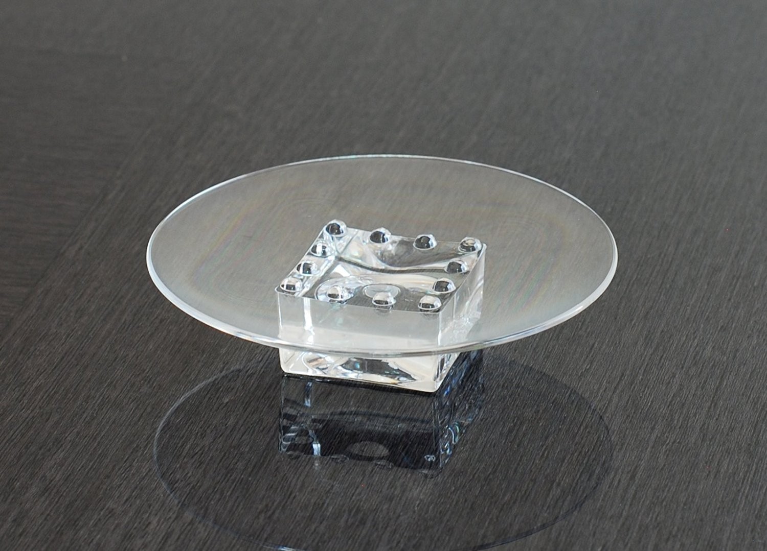 QG 4 pc Ice Cube Square Heavy Base Clear Acrylic Plastic Bathroom Accessory Set