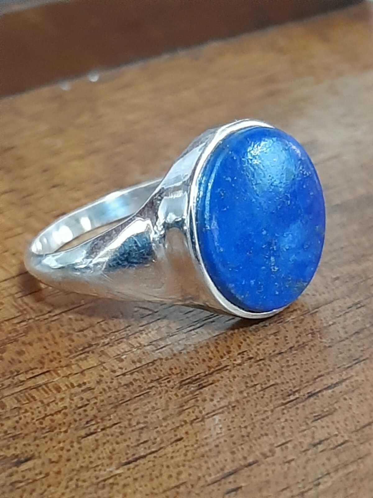 925 SILVER RING MEN SOLITAIRE SEAL lapis lazulo lapis lazulo