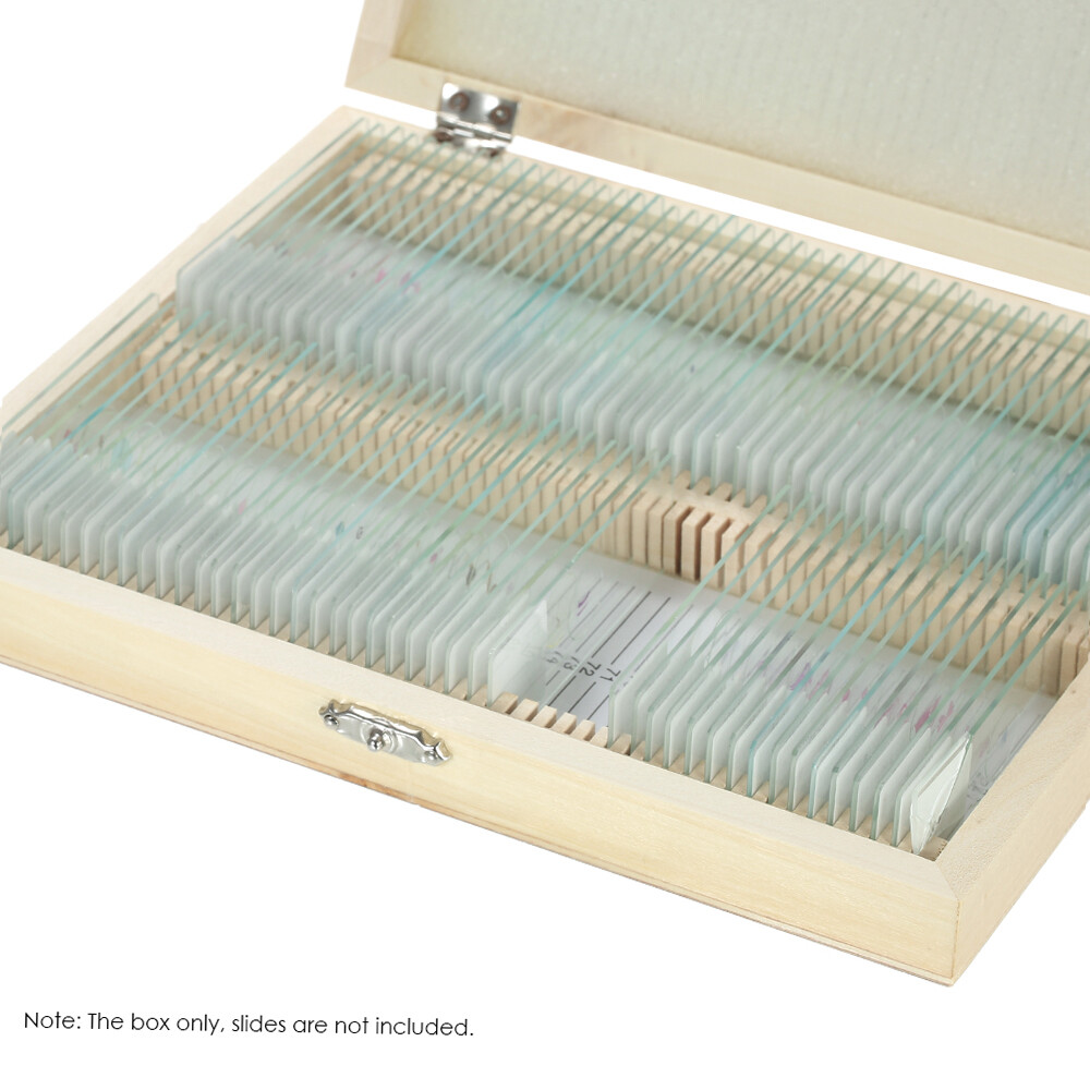 Microscope Slides Storage Holder 100PCS Wooden Box Storage New I4B0